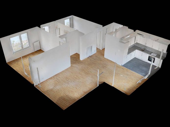 Moderne 3-Zimmer-Wohnung mit EBK und großem Balkon! – 3D-Ansicht Grundriss