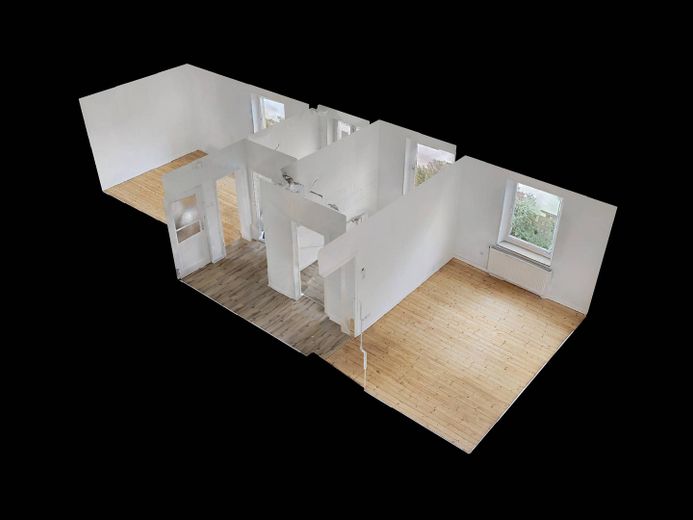 Hübsche 2-Zimmer-Wohnung mit Tageslichtbad in Bielefeld-Mitte – 3D-Ansicht Grundriss