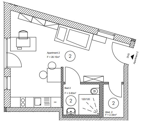 Grundriss Apartment Nr. 2