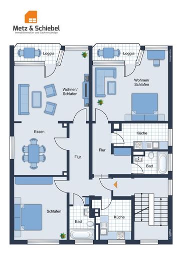 Seltene Gelegenheit!
Nerotal: 116 m² in bester Lage von Wiesbaden! 3 Zi, 2 Bäder, 2 Balkone, Garage – Grundriss