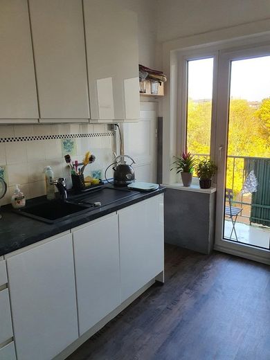 Helle Wohnung mit 5 Zimmern zwischen Stadt und Land – Küche und Balkon