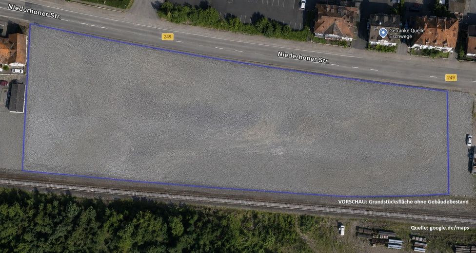 TOP Lage direkt an der B249 in Eschwege - Grundstück ohne Gebäudebestand – VORSCHAU: Luftbild o. Gebäude