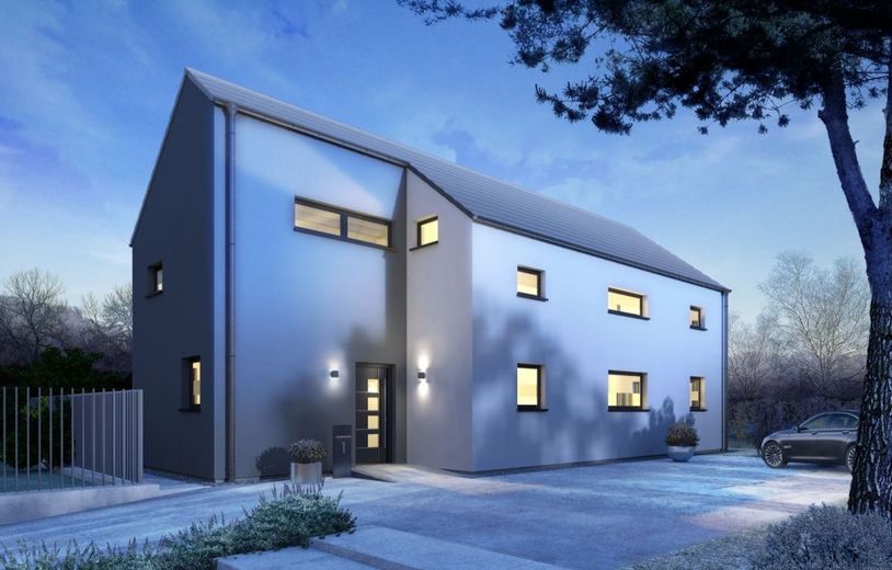 DAS EINFAMILIENHAUS FÜR INDIVIDUALISTEN - mit Wohnkeller – Ansicht Eingang Winter