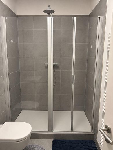 Stilvoll kernsanierte 4-Zi-Altbau-Wohnung mit Wohnküche – Dusche 