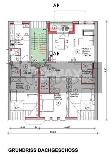 Wunderschöne 3,5 Zimmer Wohnung mit Logia im 3. OG - kernsaniert! – Grundriss-DG-WHG.5_WHG.6
