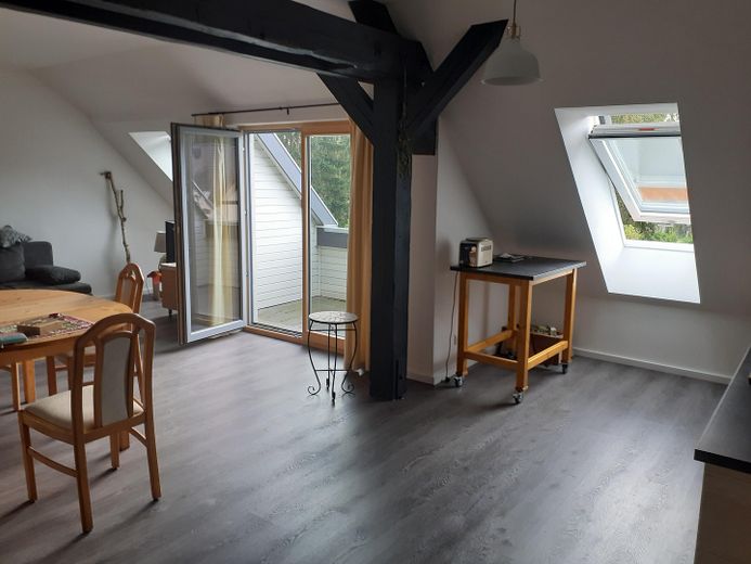 Blick zum Balkon