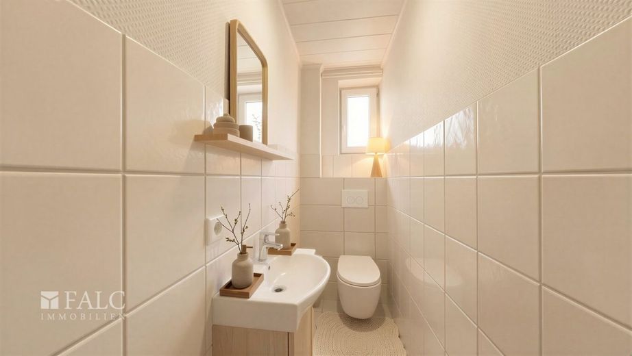 Ankommen. Wohlfühlen. Bleiben. Großzügige Wohnung in Bad Friedrichshall – 1. OG Gäste-WC - (KI generiert)