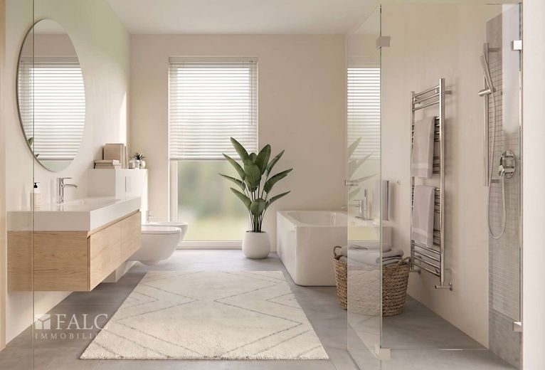 Mehr drin - von Anfang an: Etagenwohnung mit Komfort, Stil und Ausblick! – Badezimmer