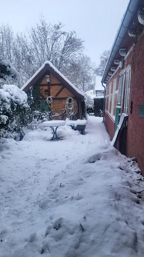 Südterrasse mit Gartenhaus