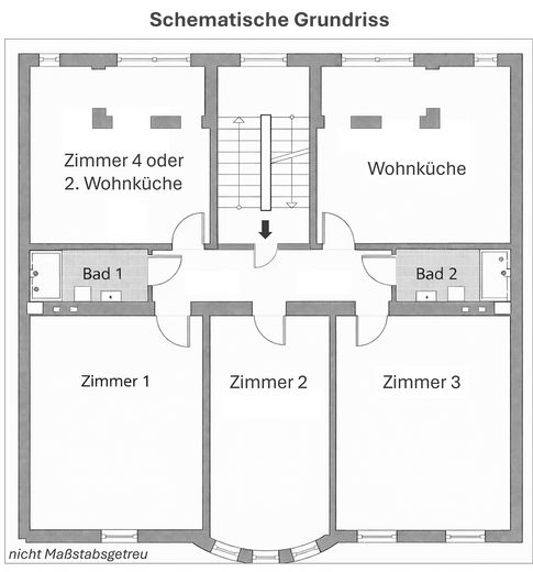 Frisch sanierte 5 Zimmer Altbauwohnung – Grundriss