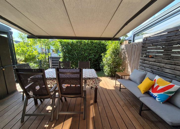 Rijtjeshuis op een toplocatie in Karlsfeld, gezinsvriendelijk, zonder makelaarscourtage – Sonnige Terrasse nach Westen