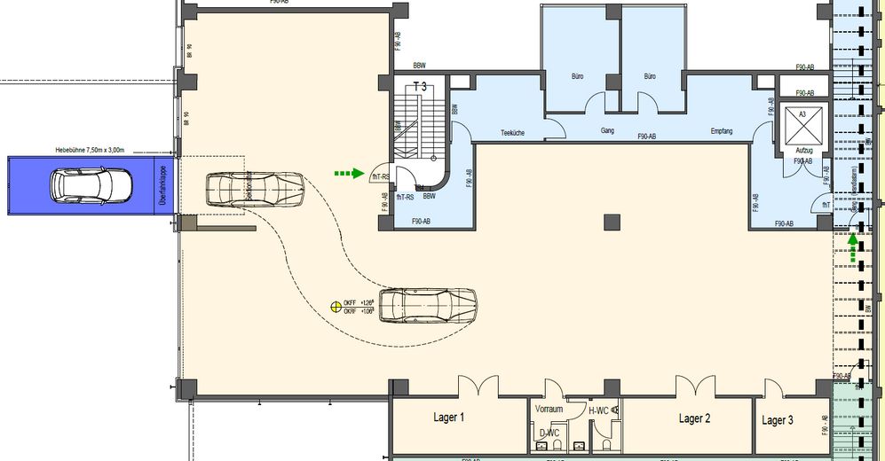 Moderne Halle ideal für Werkstatt oder Fahrzeugstellplätze – Grundriss