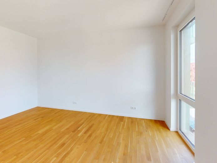 Geräumige 2-Zimmer-Wohnung mit EBK und 2 BALKONEN im Neubauquartier 'Ferdinand's Garden' – Ansicht II: Schlafzimmer