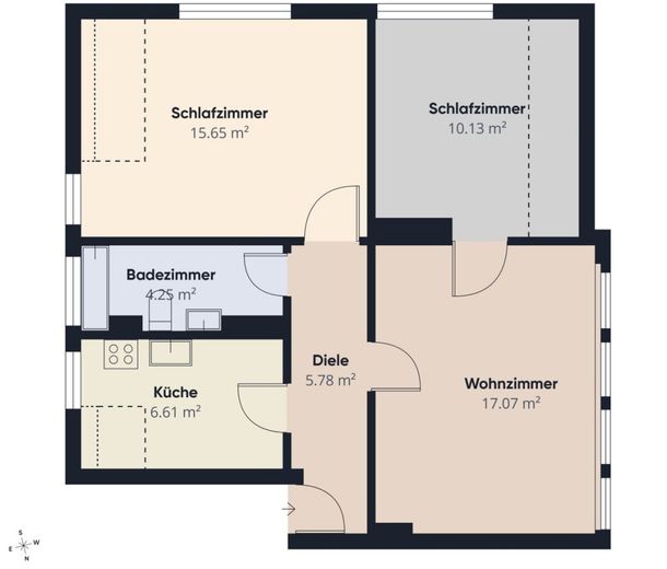 Fähr-Lobbendorf | Anlegerwohnung mit 3 Zimmern und saniertem Gebäude – S&amp;P | Grundriss Dachgeschoss