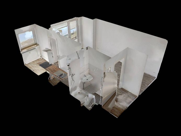 Komfort für Singles: Modernes 1-Zimmer-Apartment mit EBK und BALKON – 3-Ansicht Grundriss