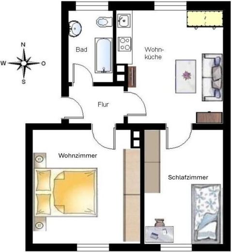 Harika konumda aydınlık ve bakımlı daire – Grundriss