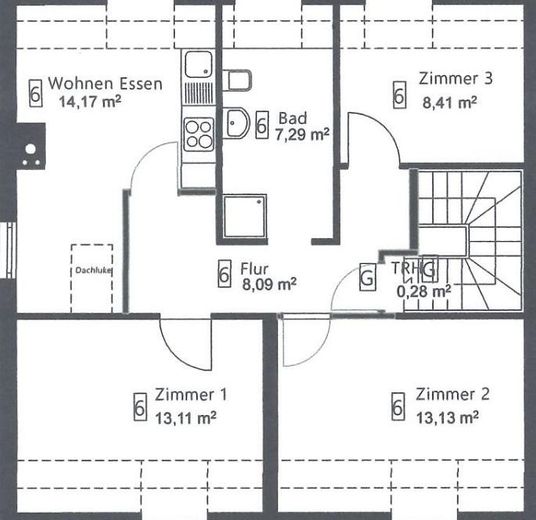 Erstbezug nach Renovierung – Helle 3,5-Zimmer Wohnung in ruhiger Lage von Mainhardt – Grundriss