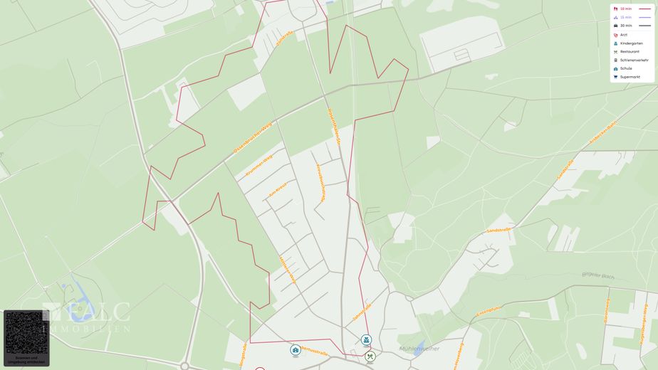 Bungalow auf 1289 m² Grundstück mit Pool – Site plan (micro)