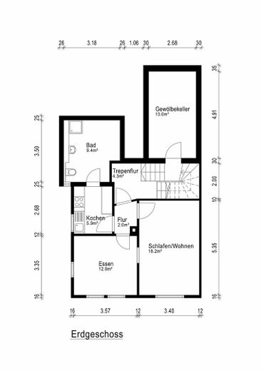 İçten tamamen yenilenmiş, bağımsız girişli daireli yarı müstakil ev ve PV sistemi – 1. OG (Einliegerwohnung)