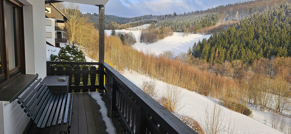 Weitläufiger Blick vom Balkon