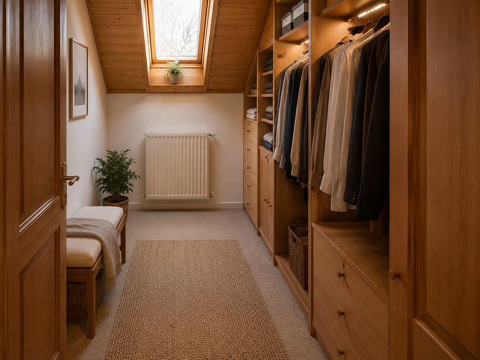 Einfamilienhaus mit 1.600 qm großem Grundstück; Privatverkauf - faires Angebot willkommen – Ankleide Schlafzimmer