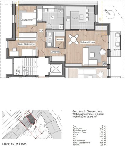 RUHIGE 3-RAUM WOHNUNG MIT LIFT IN LAUBEGAST – Grundriss 3-Raum WE06
