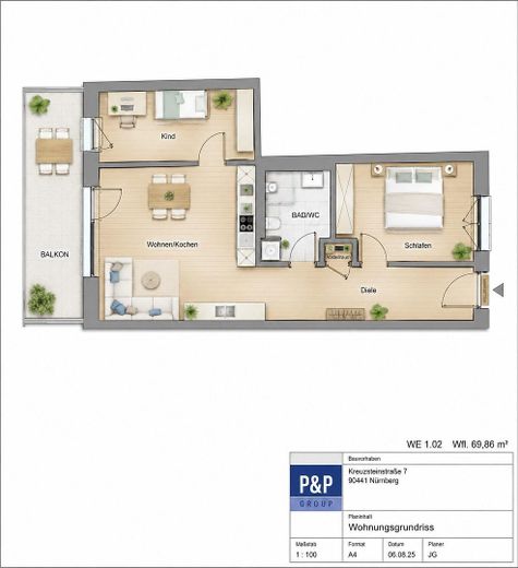 *Charmante Neubau Wohnung * 2-Zimmer mit Balkon und Einbauküche und Stellplatz - WE 3.20 – Foto 1