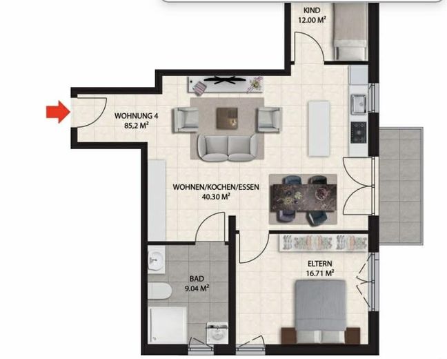 شقة عصرية للإيجار في فالدبرول - Kaiserstraße 41c – Plan