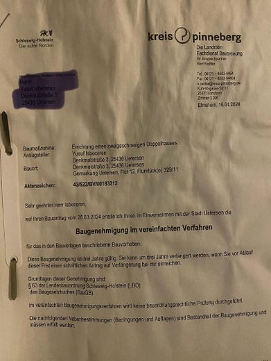 Baugenehmigung Doppelhaus