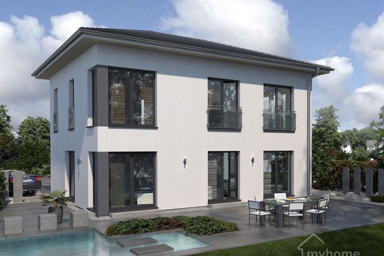 ToskanaHaus/Cityvilla in Massivbauweise provisionsfrei vom Bauträger - Bezug in 2027 – Hausansicht Cityvilla 162