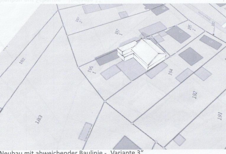 Neubau mit abweichender Linie