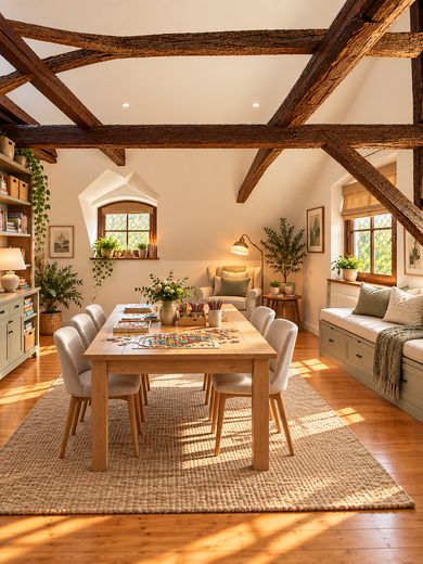 Idylisches Fachwerkhaus im Grünen mit eigenem Gartenanteil – Dachgeschoss