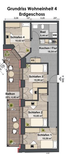 NEW 4-person shared apartment | TOP room in a shared apartment in Nuremberg | High-quality furnishings with balcony – Photo 12