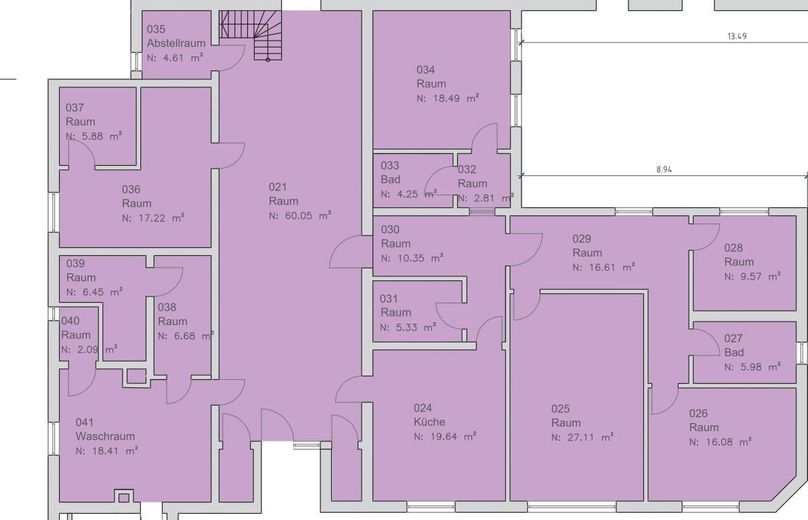 Grundriss 1te WE Haupthaus EG