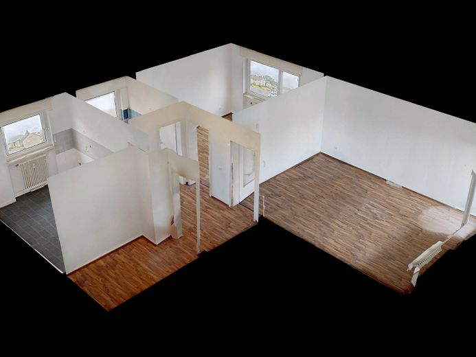 BALKONLU Aydınlık 2 Odalı Daire – 3D-Ansicht Grundriss