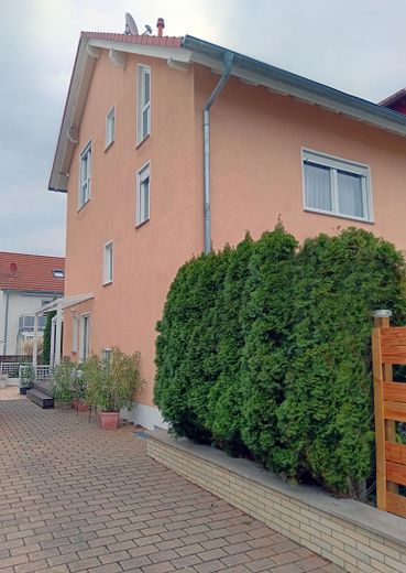 Haus, Hecke, Einfahrt.