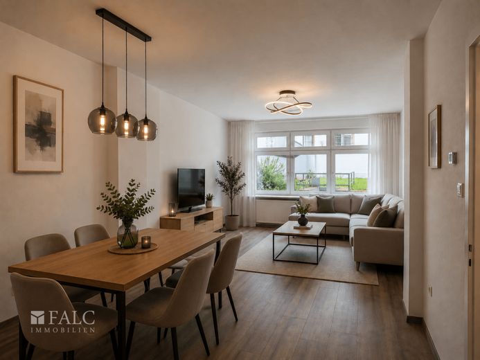 Urbaner Wohntraum mit Gartenflair - frisch renovierte Wohnung im Herzen der Stadt – Wohnzimmer