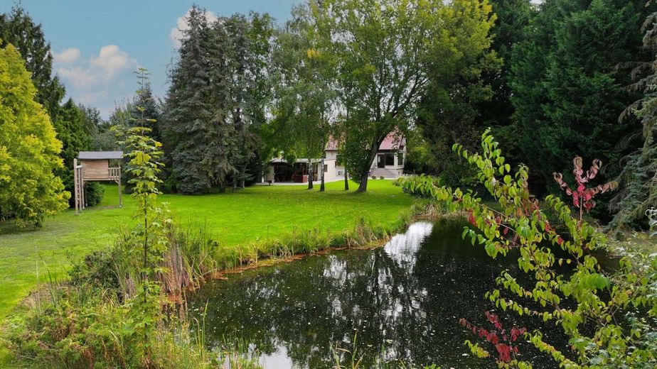 Ungestörtes Leben auf idyllischem Grundstück mit Teichen &amp; traumhaftem Einfamilienhaus bei Staßfurt – Suedwest Ansicht Garten
