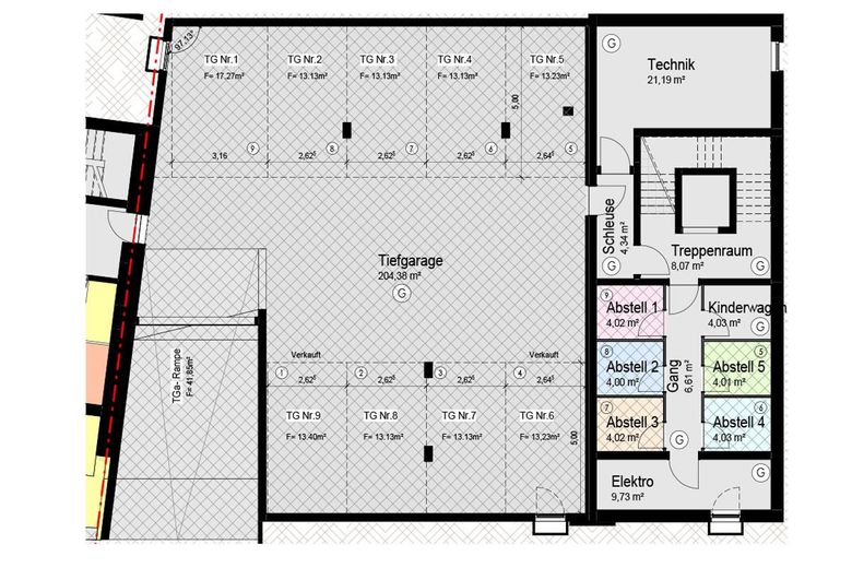 W8 Obergeschoss | 3 Zimmer | 87,36 qm in Krumbach (W8) – Grundriss Keller