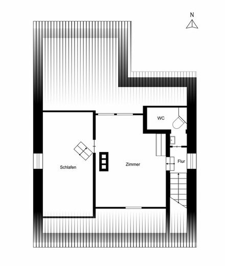Reetdach - Anwesen in Alleinlage, 7315 qm Parkgrundstück Reetdachhaus See Teich Haus Reetdachkate – Haupthaus Obergeschoss
