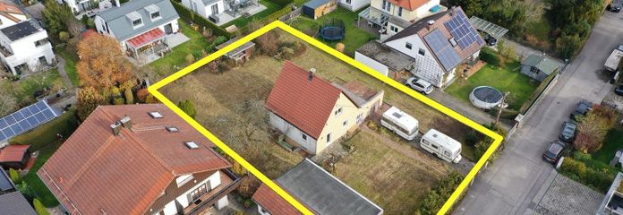Großes Baugrundstück in sehr guter Lage in Germering-Harthaus (bei München / provisionsfrei) – Ansicht Südwest
