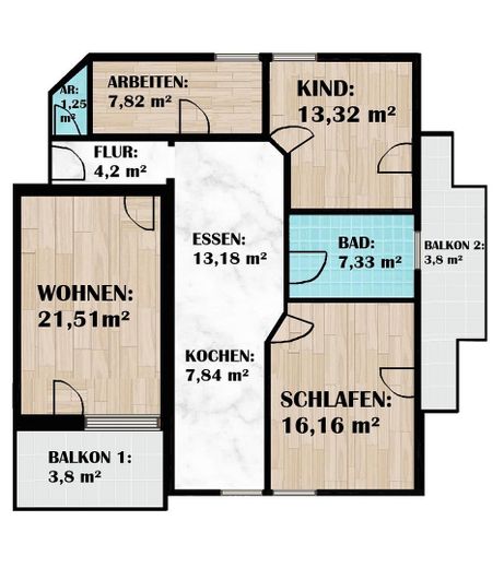 Zentral gelegene 4-Zimmer Wohnung inkl. 2 Garagen!! – Foto 6