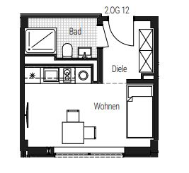 Charmante vollmöblierte 1-Zimmer-Neubauwohnung im 2. OG WE 37 – Foto 16