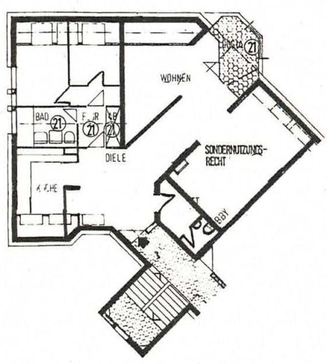 Grundrissskizze Bau roh