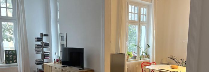 Großzügige 4-Zimmer-Altbauwohnung im Herzen des Dortmunder Kreuzviertels – Wohn- und Eßzimmer