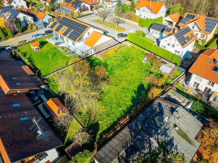 Attraktives Grundstück für EFH oder 2 DHH provisionsfrei zu verkaufen – Luftbild