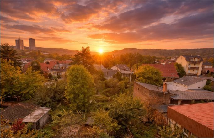 Charmante 2-Zimmer Dachgeschosswohnung in Jena-Wenigenjena – Ausblick Küche/Bad