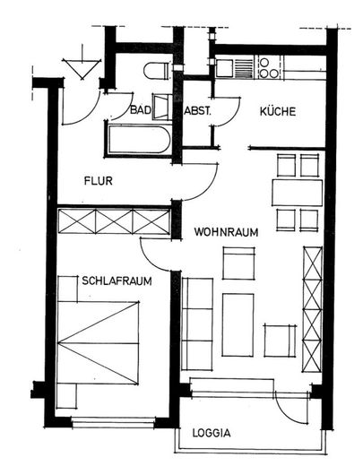 Ostertor | Helle 2-Zimmer-Wohnung mit Balkon und Weitblick über Bremen – Grundriss - 6. Obergeschoss