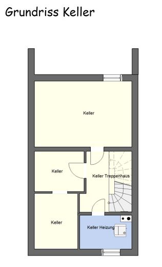 Gerenoveerde eindwoning met kelder en verbouwde zolder – Grundriss Keller