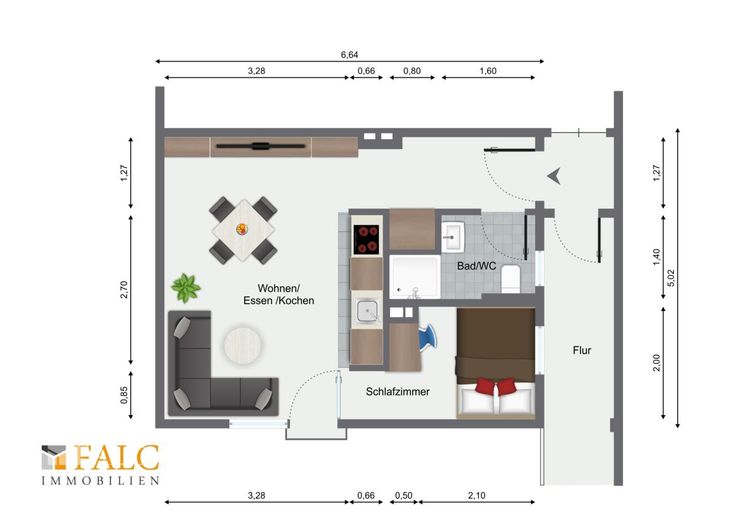 **Modernisierte Wohnung mit Fahrstuhl**- FALC IMMOBILIEN – Grundriss